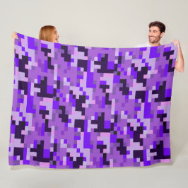 Paarse digitale camouflage fleece deken