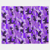Paarse digitale camouflage fleece deken (Voorkant (Horizontaal))