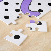 Paarse Dinosaur, Cute Personalized Kinder Legpuzzel (Zijkant)