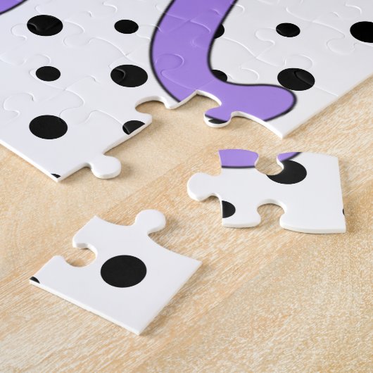 Paarse Dinosaur, Cute Personalized Kinder Legpuzzel (Zijkant)