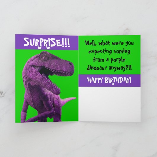 Paarse Dinosaur Kaart (Binnen)