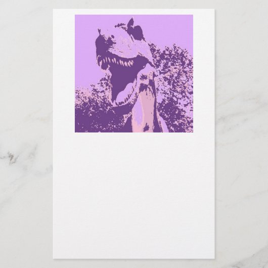 Paarse Dinosaur T-Rex Briefpapier (Voorkant)
