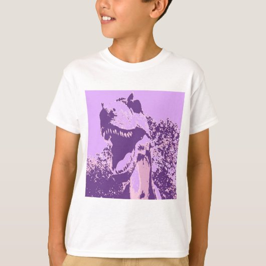 Paarse Dinosaur T-Rex T-shirt (Voorkant)