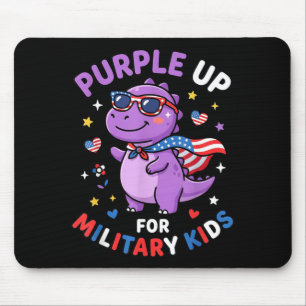 Paarse dinosaurus Amerikaanse vlag voor militair k Muismat