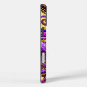 Paarse Dinosaurus Art Phone Case (Achterkant / Rechts)