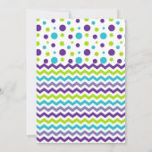 Paarse dinosaurus brullen verjaardagsfeestje kaart (Achterkant)