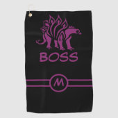 Paarse dinosaurus dinosaurus stegosaurus golfhanddoek (Voorkant)