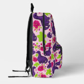 Paarse Dinosaurus Patroon Gepersonaliseerde Kinder Bedrukte Rugzak (Links)