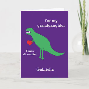 Paarse Dinosaurus Valentijnsdag Kaart