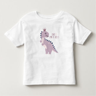 Paarse Dinosaurusprinses met Crown Girls T-shirt