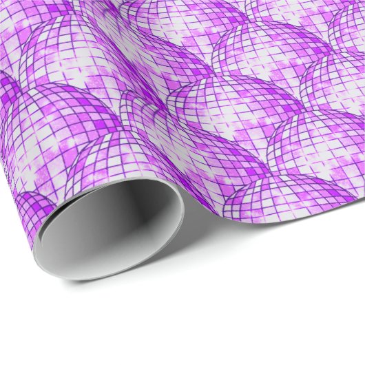 Paarse Disco Ball Cadeaupapier (Rol Hoek)