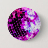 Paarse Disco Ball Ronde Button 5,7 Cm (Voorkant)