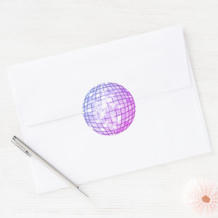 Paarse Disco Ball Ronde Sticker