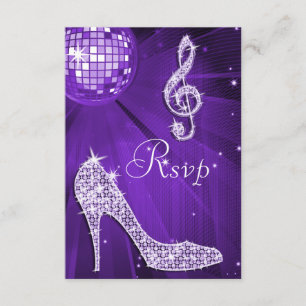 Paarse Disco Ball Sparkle Heels RSVP Kaartje