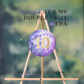 Paarse disco dubbele cijfers tijdperk Verjaardag W Acryl Bord (Neutraal)