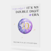 Paarse disco dubbele cijfers tijdperk Verjaardag W Acryl Bord (Hoek)