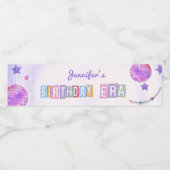 Paarse Disco Eras Verjaardag Waterfles Etiket (Enkel label)