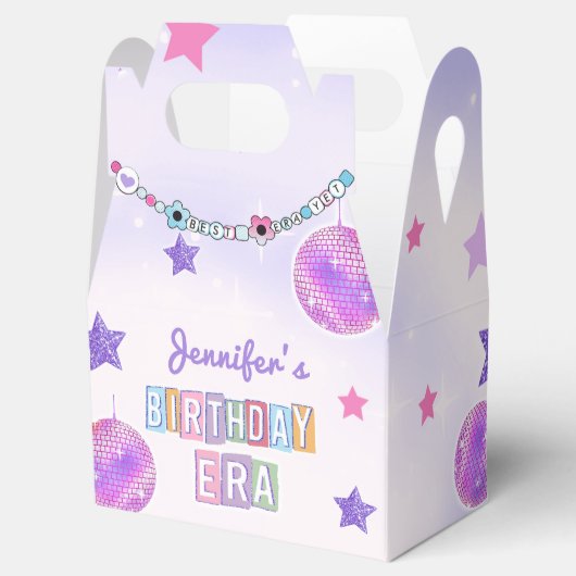 Paarse Disco Eras verjaardagsfeestje Bedankdoosjes (Geopend)
