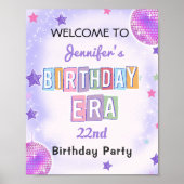 Paarse Disco Eras verjaardagsfeestje Poster (Voorkant)