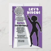 Paarse Disco Feest Vrouwen Verjaardag Boogie Kaart (Voorkant)