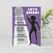 Paarse Disco Feest Vrouwen Verjaardag Boogie Kaart (Staand voorkant)