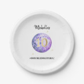 Paarse disco in mijn dubbelcijferige tijdperk 10e  papieren bordje (Voorkant)