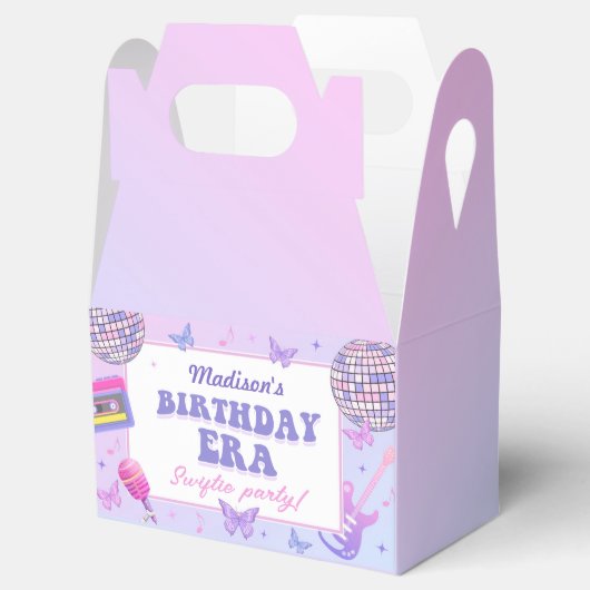 Paarse disco in mijn verjaardagstijd bedankdoosjes (Geopend)
