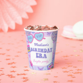 Paarse disco in mijn verjaardagstijd papieren bekers