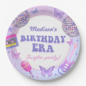 Paarse disco in mijn verjaardagstijd papieren bordje (Voorkant)