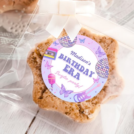 Paarse disco in mijn verjaardagstijd ronde sticker