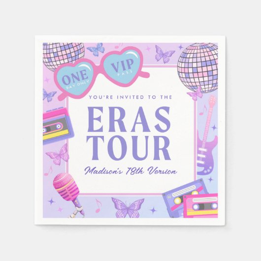 Paarse disco in mijn verjaardagstijd servet (Voorkant)