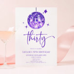 Paarse discobal 30e verjaardagsfeest kaart<br><div class="desc">Dit is een Paarse Discobal 30e verjaardagsfeest uitnodiging!</div>