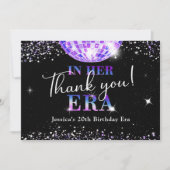 Paarse discobal in mijn verjaardagstijdperk bedankkaart (Voorkant)