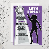 Paarse discopartij Birthday Boogie Kaart