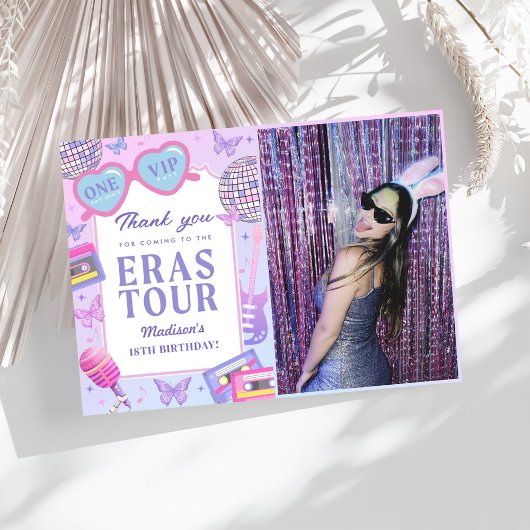 Paarse discotheek in mijn verjaardagstijd foto bedankkaart