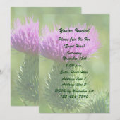 Paarse Distel Bloem Feest Kaart (Voorkant / Achterkant)