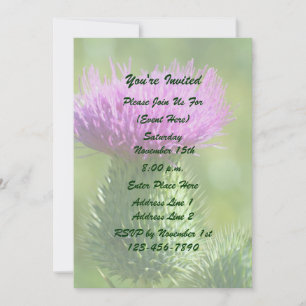 Paarse Distel Bloem Feest Kaart