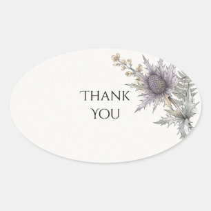 Paarse Distel Botanische Bedankt Sticker