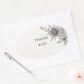 Paarse Distel Botanische Bedankt Sticker (Envelop)