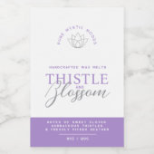 Paarse distel en bloesem wax smelt productlabels wijn etiket (Enkel label)