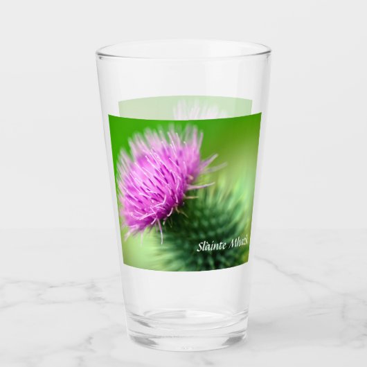 Paarse distel glazen tumbler (Voorkant)
