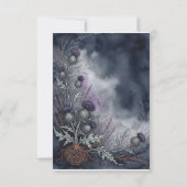Paarse Distel Heather Schotse Save The Date (Achterkant)