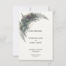 Paarse Distel Heather Trouw Save The Date