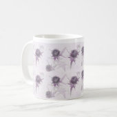 Paarse distel natuur ontwerp koffiemok (Voorkant links)