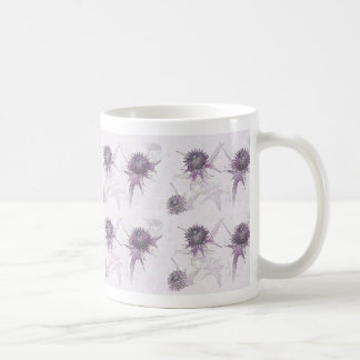 Paarse distel natuur ontwerp koffiemok