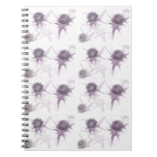 Paarse distel natuur ontwerp notitieboek