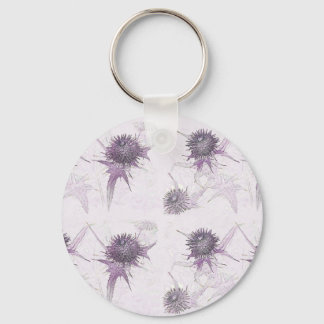 Paarse distel natuur ontwerp sleutelhanger