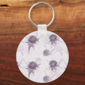 Paarse distel natuur ontwerp sleutelhanger (Voorkant)