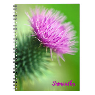 Paarse distel spiraal notitieboek
