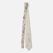 Paarse Distel & Wilde Bloemen Bruiloft Stropdas (Achterkant)